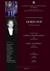 Concert dedicat memoriei dirijorului Dorin Pop - 100 de ani de la naştere